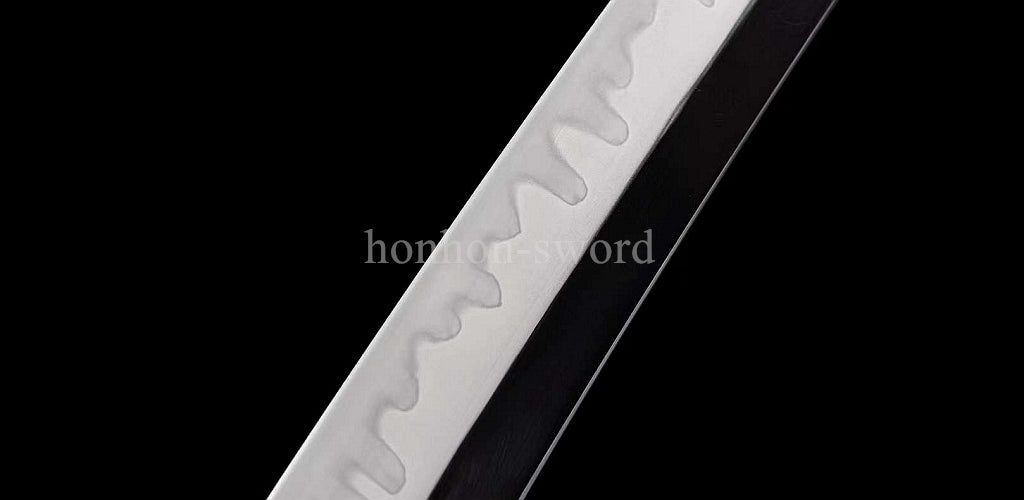 T10 Steel Clay Tempered Japanese Tanto Black Samurai Sword Full Tang Abrasive Blade.