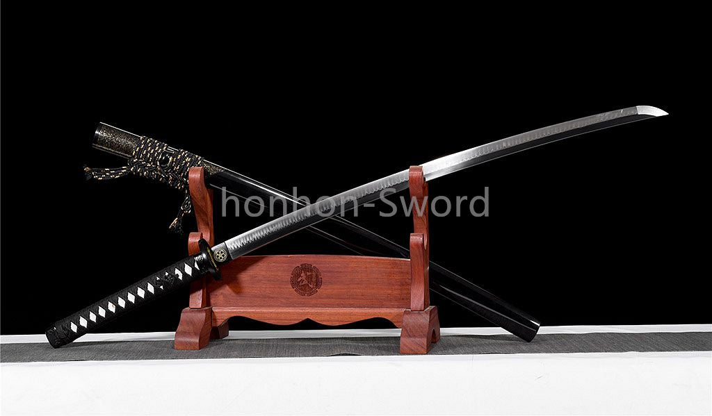 T10 Steel Clay Tempered Katana Japanese Samurai Sword Sharp Battle Ready Real