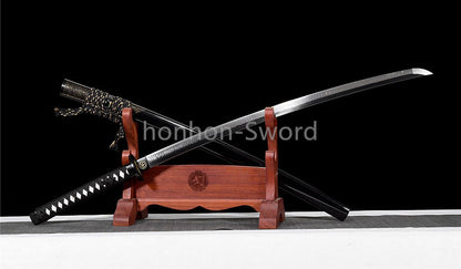 T10 Steel Clay Tempered Katana Japanese Samurai Sword Sharp Battle Ready Real