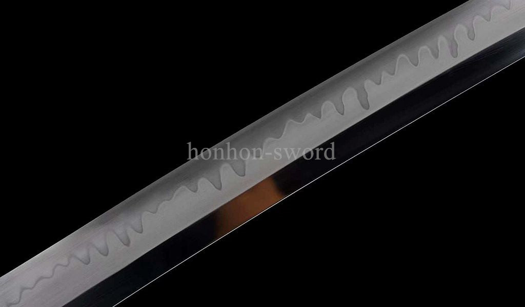 1095 Kohlenstoffstahl Katana Blaue Klinge Japanisches Samurai-Schwert Full Tang Schwarz 