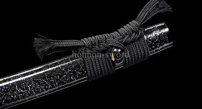 1095 Kohlenstoffstahl Katana Blaue Klinge Japanisches Samurai-Schwert Full Tang Schwarz 