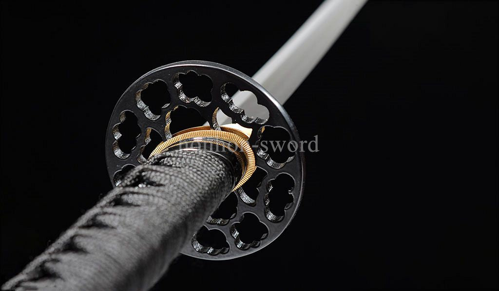 Katana à lame bleue en acier à haute teneur en carbone 1095, épée de samouraï japonais, épée complète noire 