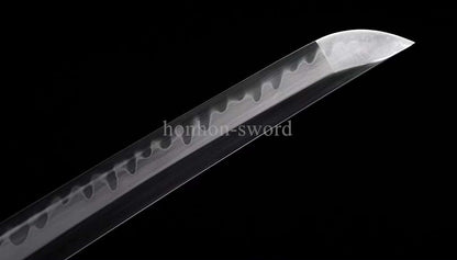 Katana à lame bleue en acier à haute teneur en carbone 1095, épée de samouraï japonais, épée complète noire 
