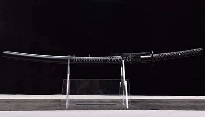 Katana à lame bleue en acier à haute teneur en carbone 1095, épée de samouraï japonais, épée complète noire 