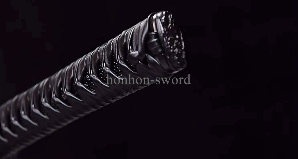 Katana à lame bleue en acier à haute teneur en carbone 1095, épée de samouraï japonais, épée complète noire 