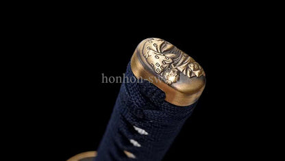 1095 Kohlenstoffstahl Katana Blaue Klinge Japanisches Samurai-Schwert Full Tang Schwarz 