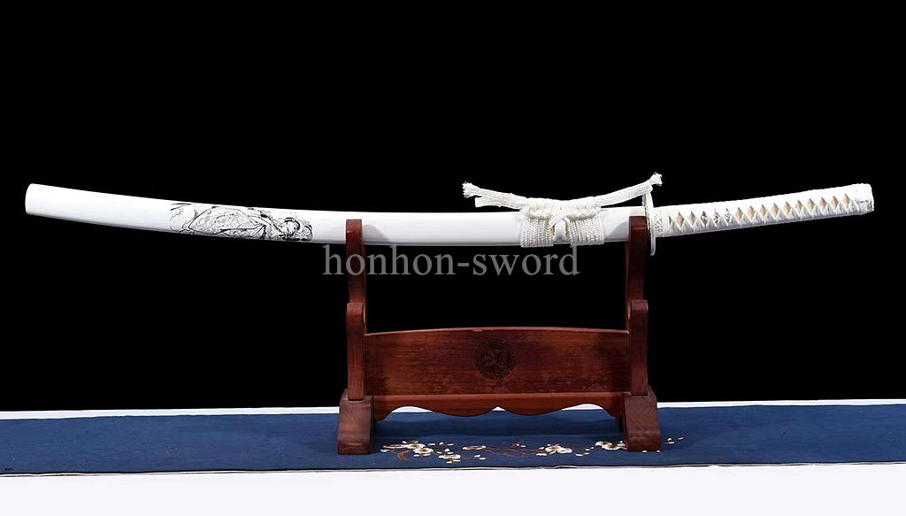 Katana à lame bleue en acier à haute teneur en carbone 1095, épée de samouraï japonais, épée complète noire 