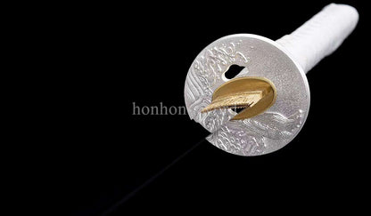 Katana à lame bleue en acier à haute teneur en carbone 1095, épée de samouraï japonais, épée complète noire 