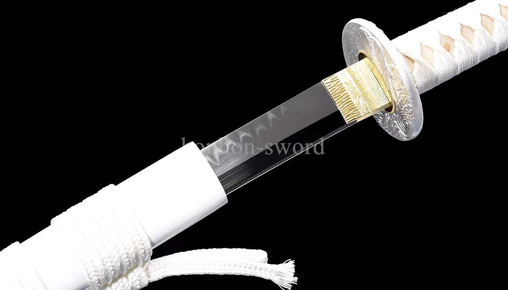 Katana à lame bleue en acier à haute teneur en carbone 1095, épée de samouraï japonais, épée complète noire 