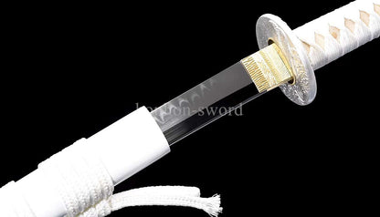Katana à lame bleue en acier à haute teneur en carbone 1095, épée de samouraï japonais, épée complète noire 
