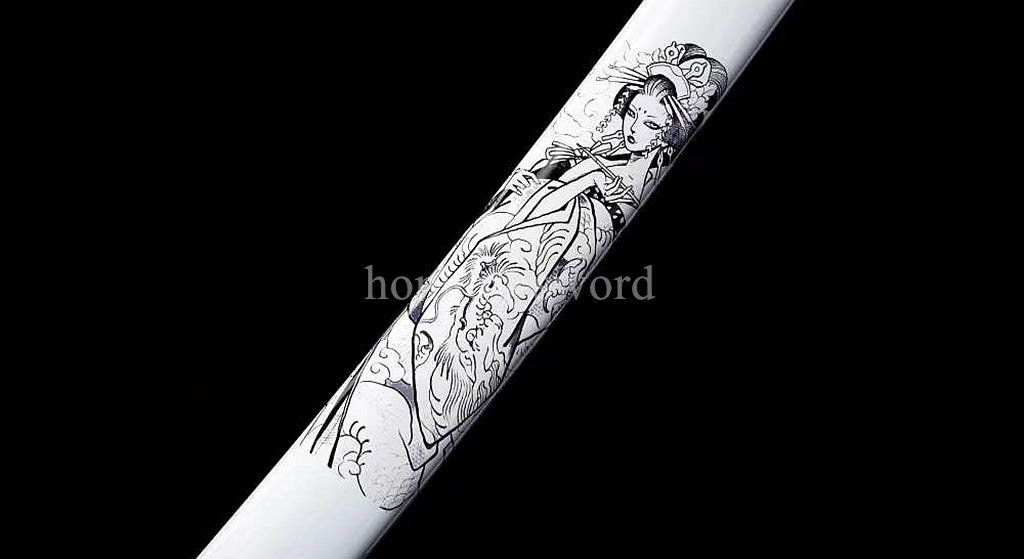 Katana à lame bleue en acier à haute teneur en carbone 1095, épée de samouraï japonais, épée complète noire 
