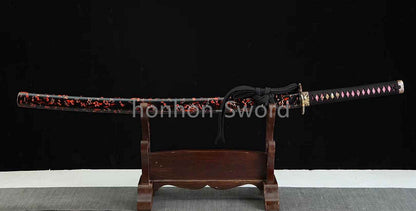 26inch Japanese Katana Chinese Tamahagane Steel Clay Tempered Three Tone Polished Blade Dragon Engraving