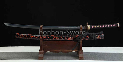 26inch Japanese Katana Chinese Tamahagane Steel Clay Tempered Three Tone Polished Blade Dragon Engraving