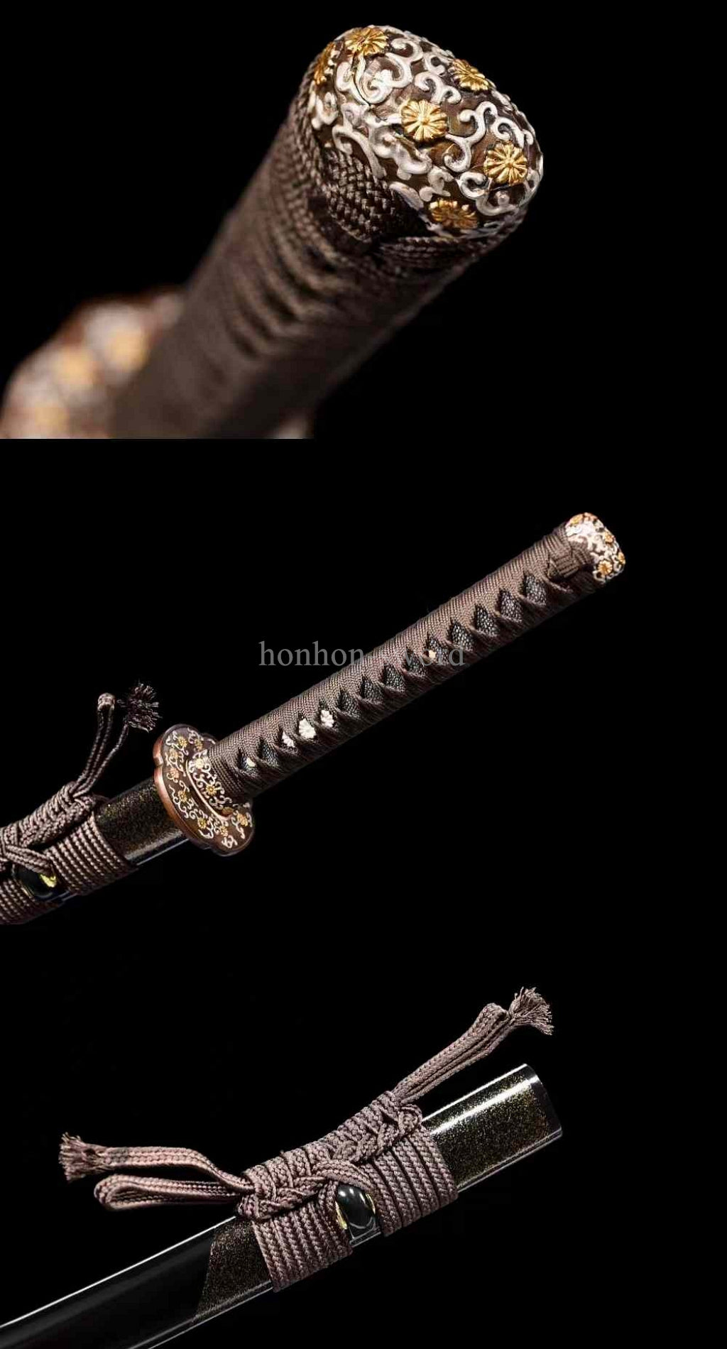 Katana à lame bleue en acier à haute teneur en carbone 1095, épée de samouraï japonais, épée complète noire 