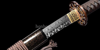 Katana à lame bleue en acier à haute teneur en carbone 1095, épée de samouraï japonais, épée complète noire 