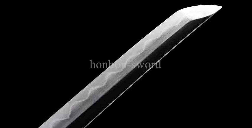 1095 Kohlenstoffstahl Katana Blaue Klinge Japanisches Samurai-Schwert Full Tang Schwarz 