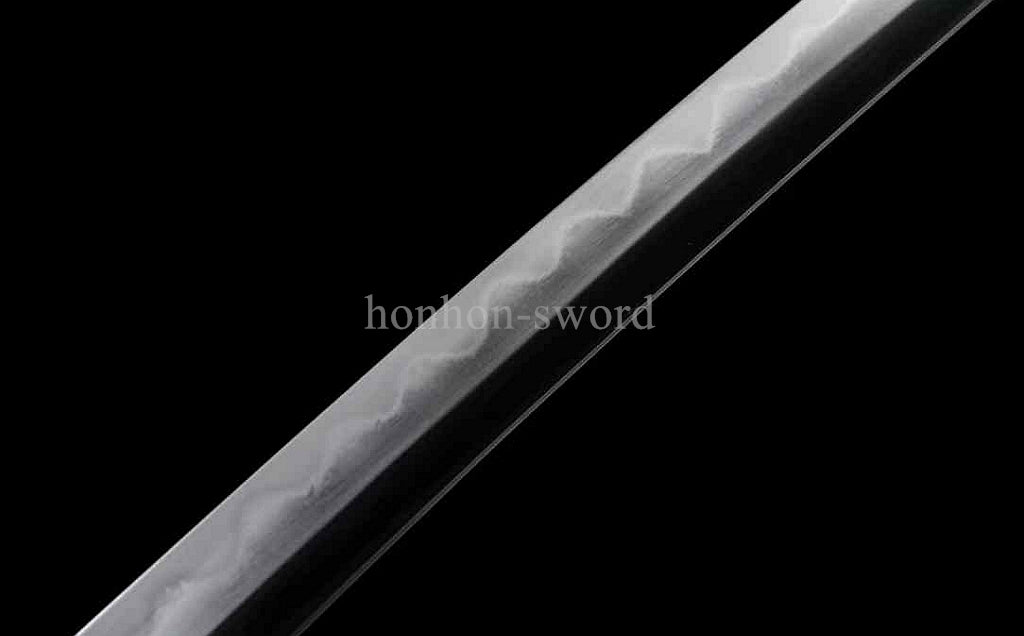 1095 Kohlenstoffstahl Katana Blaue Klinge Japanisches Samurai-Schwert Full Tang Schwarz 
