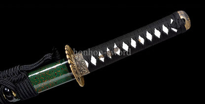 Katana à lame bleue en acier à haute teneur en carbone 1095, épée de samouraï japonais, épée complète noire 