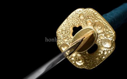 Katana à lame bleue en acier à haute teneur en carbone 1095, épée de samouraï japonais, épée complète noire 