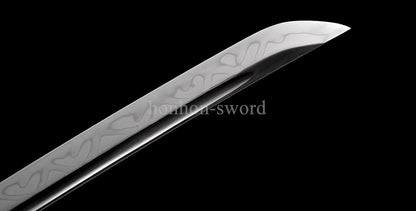 Katana à lame bleue en acier à haute teneur en carbone 1095, épée de samouraï japonais, épée complète noire 