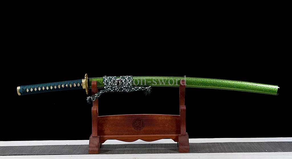 Katana à lame bleue en acier à haute teneur en carbone 1095, épée de samouraï japonais, épée complète noire 