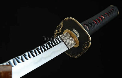 Katana à lame bleue en acier à haute teneur en carbone 1095, épée de samouraï japonais, épée complète noire 