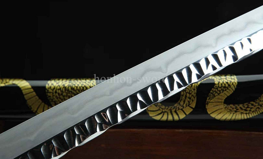 Katana à lame bleue en acier à haute teneur en carbone 1095, épée de samouraï japonais, épée complète noire 