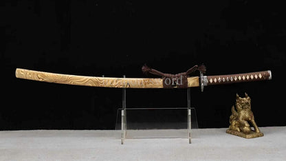 Katana à lame bleue en acier à haute teneur en carbone 1095, épée de samouraï japonais, épée complète noire 