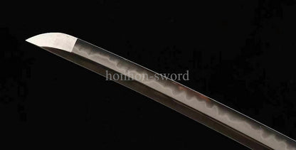 Katana à lame bleue en acier à haute teneur en carbone 1095, épée de samouraï japonais, épée complète noire 