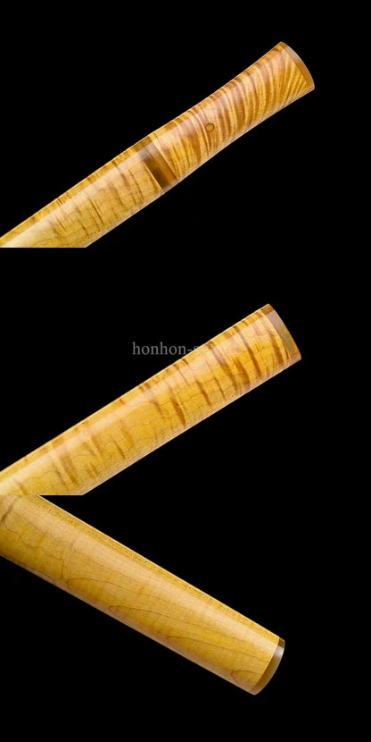 1095 Kohlenstoffstahl Katana Blaue Klinge Japanisches Samurai-Schwert Full Tang Schwarz 