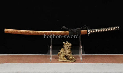 Katana à lame bleue en acier à haute teneur en carbone 1095, épée de samouraï japonais, épée complète noire 