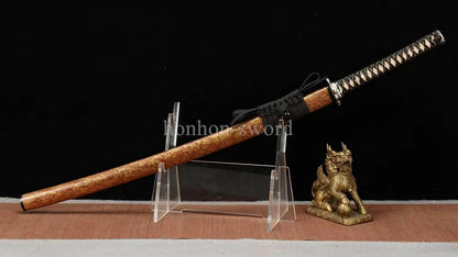 Katana à lame bleue en acier à haute teneur en carbone 1095, épée de samouraï japonais, épée complète noire 