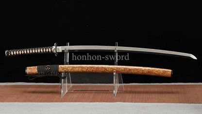 Katana à lame bleue en acier à haute teneur en carbone 1095, épée de samouraï japonais, épée complète noire 