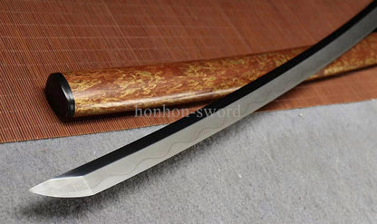 Katana à lame bleue en acier à haute teneur en carbone 1095, épée de samouraï japonais, épée complète noire 