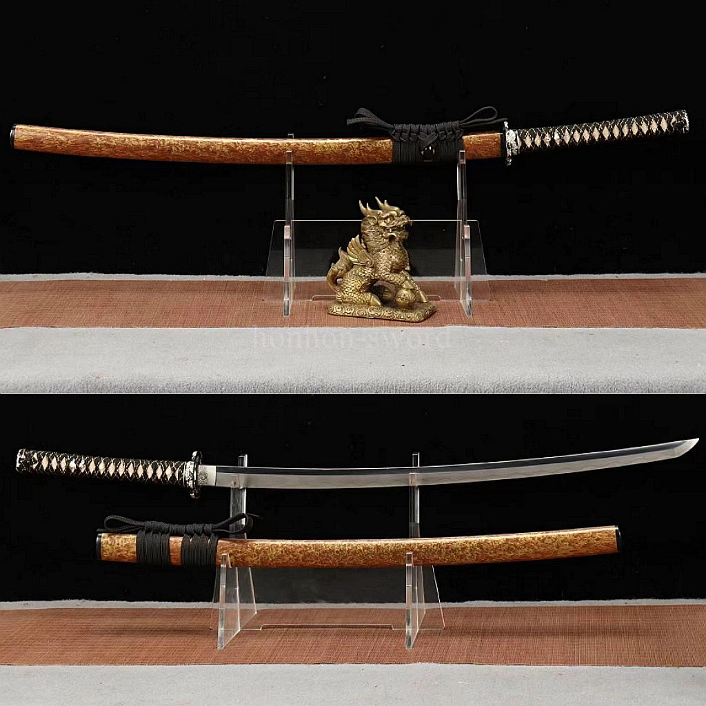 Katana à lame bleue en acier à haute teneur en carbone 1095, épée de samouraï japonais, épée complète noire 