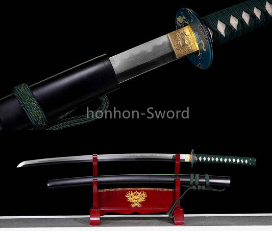 Chinese Tamahagane Steel Clay Tempered 26inch Japanese Katana Samurai Sword Three Tone Polished Blade