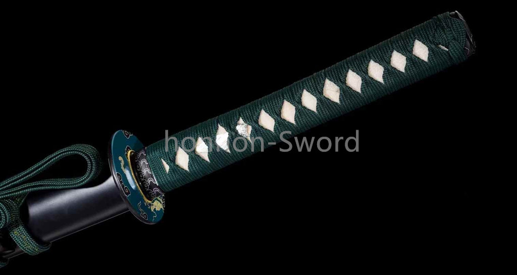 Katana à lame bleue en acier à haute teneur en carbone 1095, épée de samouraï japonais, épée complète noire 