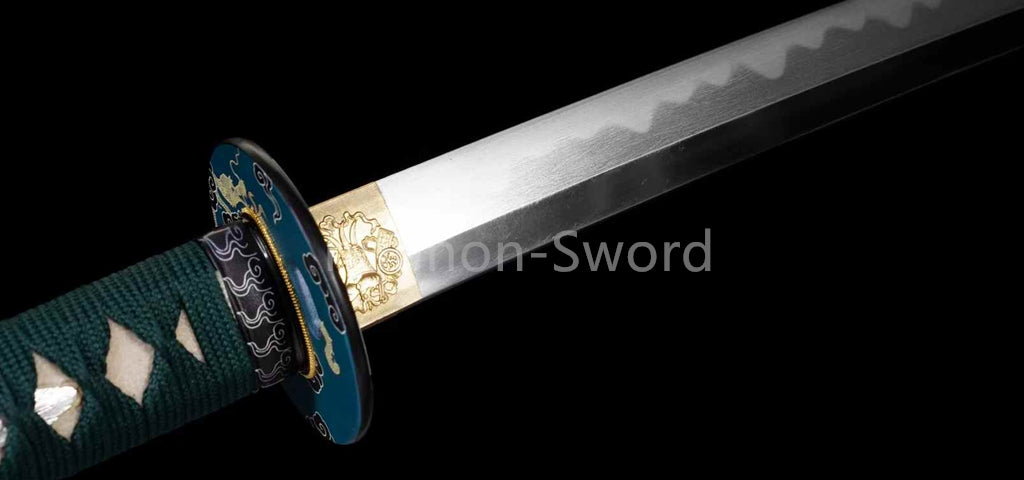 Katana à lame bleue en acier à haute teneur en carbone 1095, épée de samouraï japonais, épée complète noire 