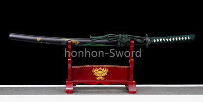 Katana à lame bleue en acier à haute teneur en carbone 1095, épée de samouraï japonais, épée complète noire 