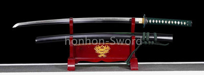 Katana à lame bleue en acier à haute teneur en carbone 1095, épée de samouraï japonais, épée complète noire 
