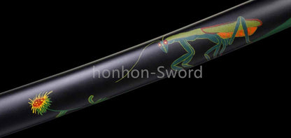 Katana à lame bleue en acier à haute teneur en carbone 1095, épée de samouraï japonais, épée complète noire 