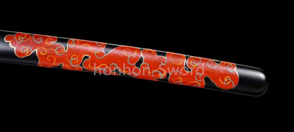 1095 Kohlenstoffstahl Katana Blaue Klinge Japanisches Samurai-Schwert Full Tang Schwarz 