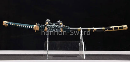 Katana à lame bleue en acier à haute teneur en carbone 1095, épée de samouraï japonais, épée complète noire 
