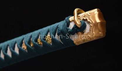 Katana à lame bleue en acier à haute teneur en carbone 1095, épée de samouraï japonais, épée complète noire 