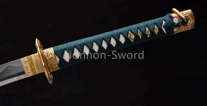 Katana à lame bleue en acier à haute teneur en carbone 1095, épée de samouraï japonais, épée complète noire 