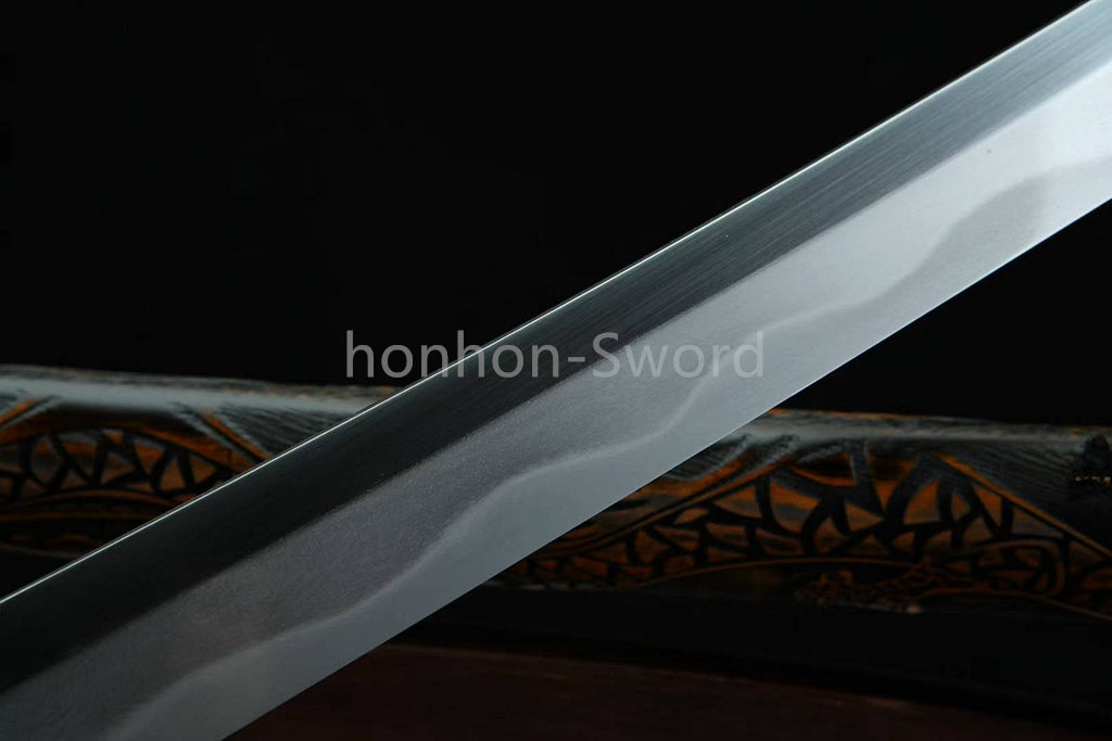 Katana à lame bleue en acier à haute teneur en carbone 1095, épée de samouraï japonais, épée complète noire 