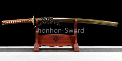 Katana à lame bleue en acier à haute teneur en carbone 1095, épée de samouraï japonais, épée complète noire 