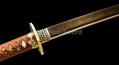 Katana à lame bleue en acier à haute teneur en carbone 1095, épée de samouraï japonais, épée complète noire 
