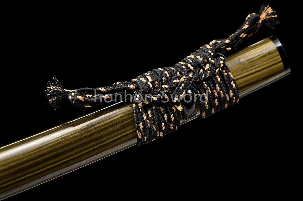 Katana à lame bleue en acier à haute teneur en carbone 1095, épée de samouraï japonais, épée complète noire 