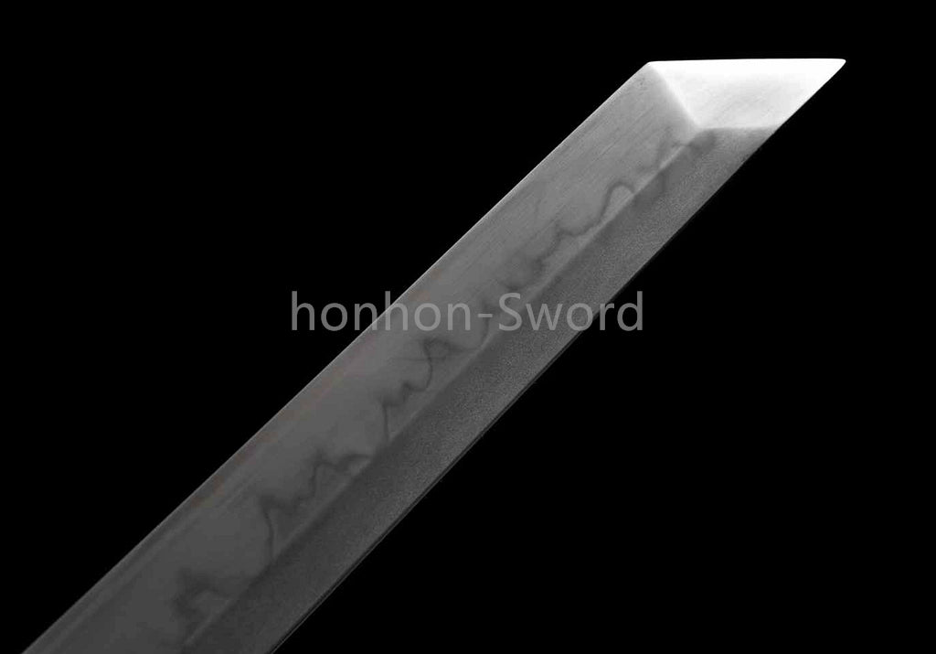 T10 Clay Tempered Japanese Tanto Orange Sword Sharp Abrasive Blade Full Tang